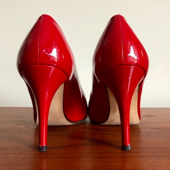 Stuart Weitzman Patent Open-toed  Pumps - Picture 4 of 6